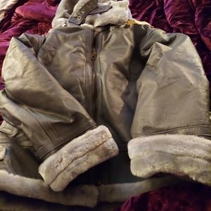 Gray shearling jacket size L